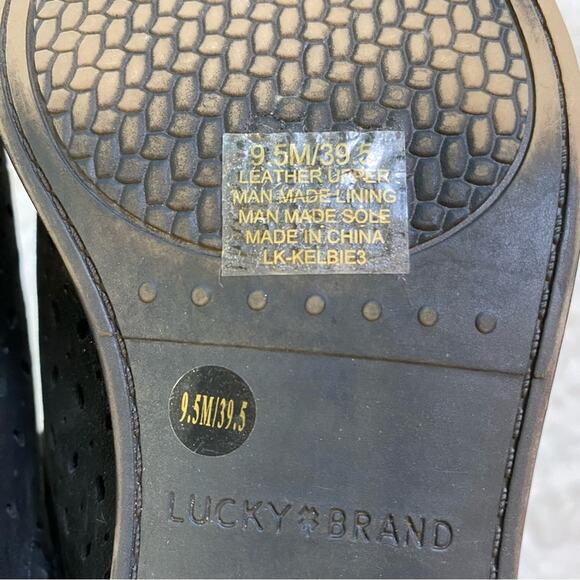 Lucky Brand Baley Perforated Ankle Booties Black Leather Size 9.5 Womens - Picture 11 of 11